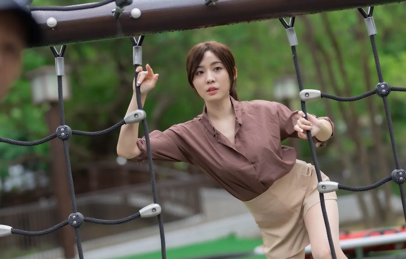 Photo wallpaper girl, pose, Asian