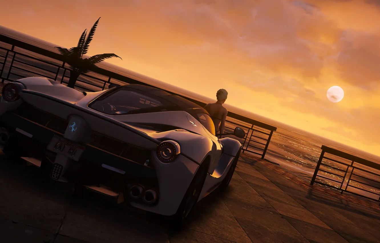 Photo wallpaper auto, girl, dawn, Grand Theft Auto V