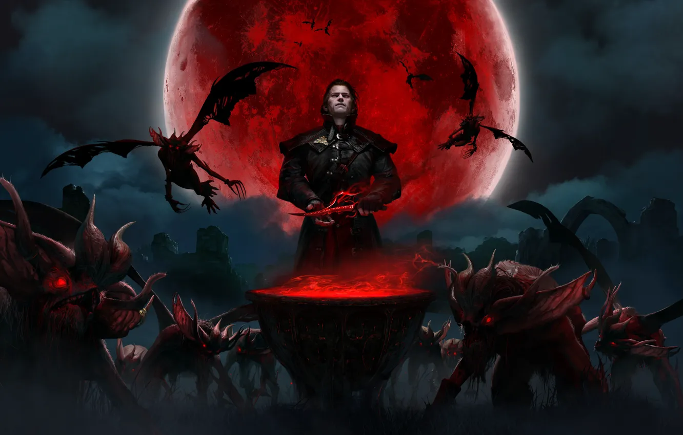 Photo wallpaper Vampires, Gwent, Quint, Gwent :The Witcher Card Game, Blood Moon, Quint: The Witcher. Card Game, …
