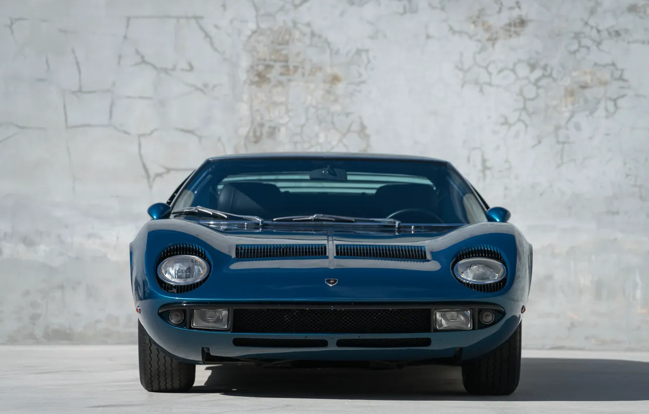 Photo wallpaper Lamborghini, 1970, lambo, Miura, front view, Lamborghini Miura P400 S