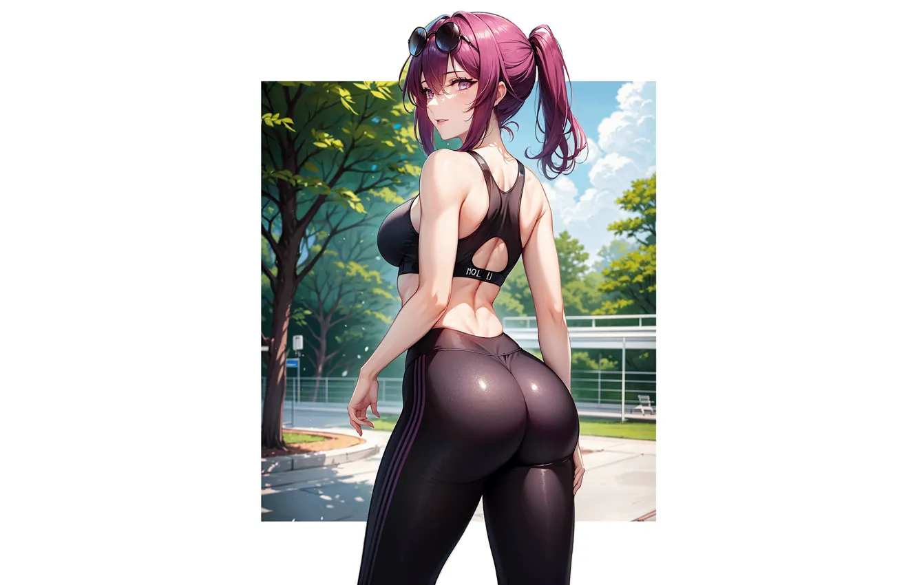 Photo wallpaper girl, hot, sexy, ass, anime, purple, butt, babe