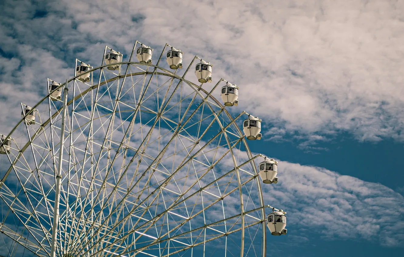 Photo wallpaper the sky, the city, carousel
