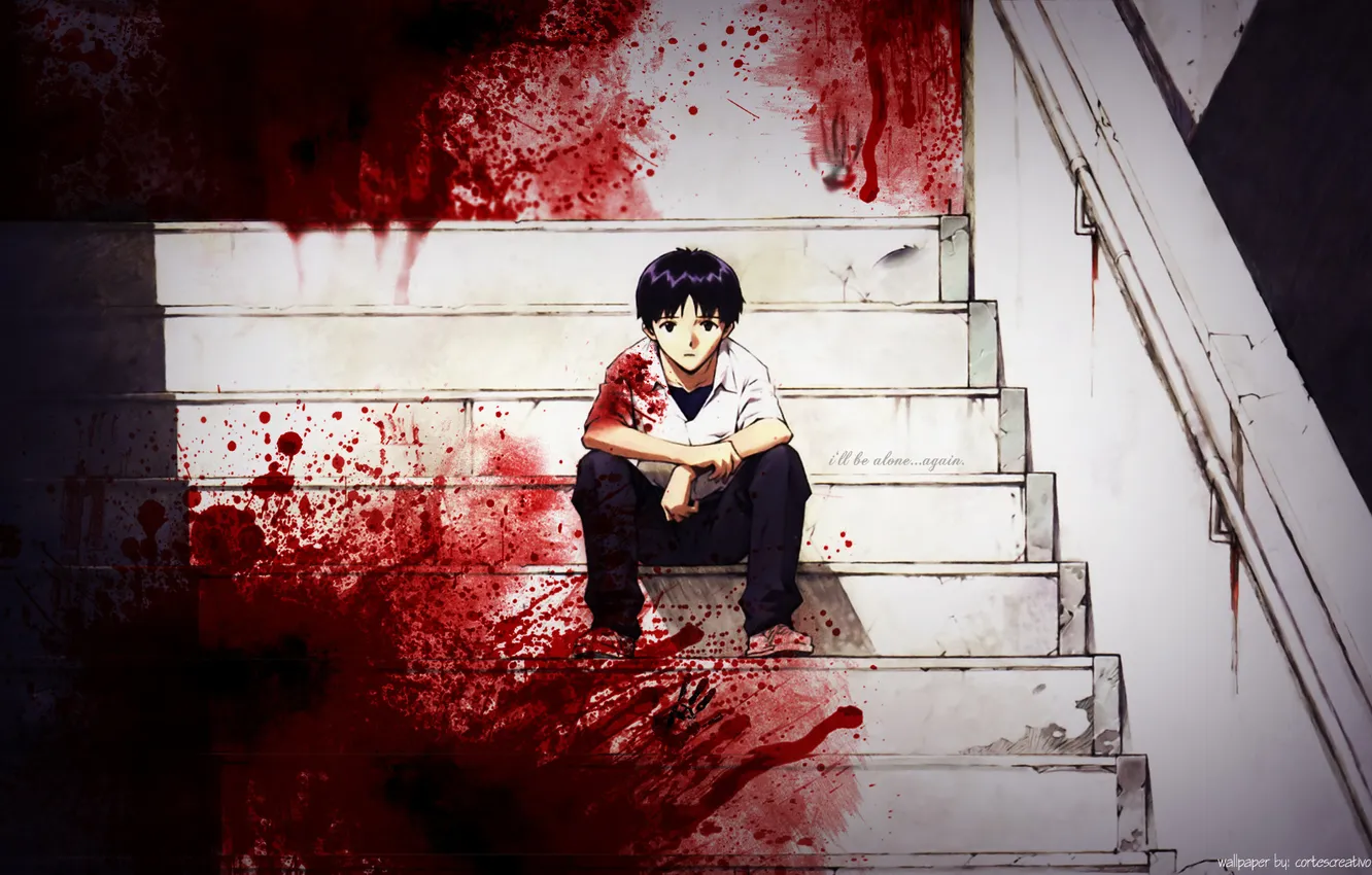 Photo wallpaper Evangelion, it became shinji, NGE. eva. Shinji