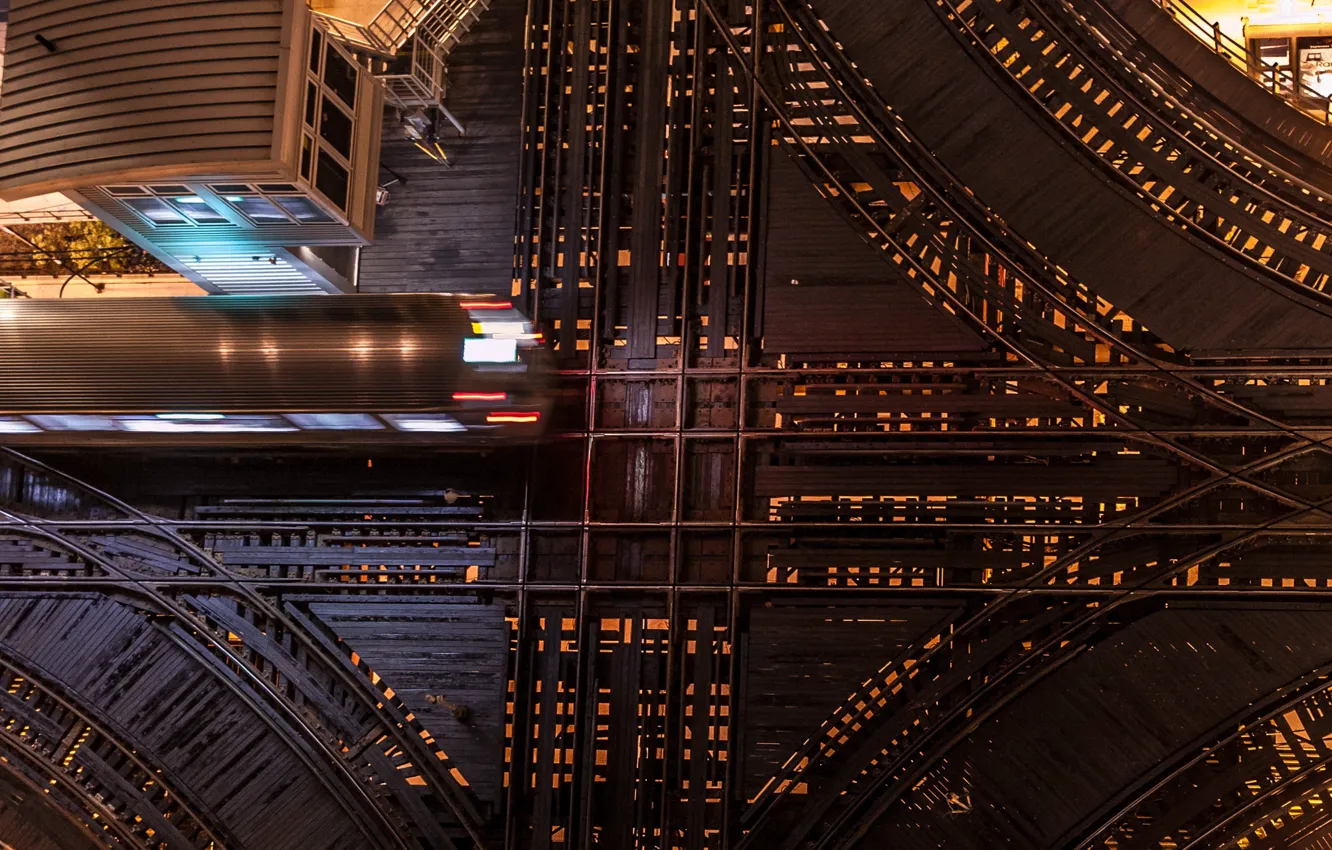 Photo wallpaper night, the city, Chicago