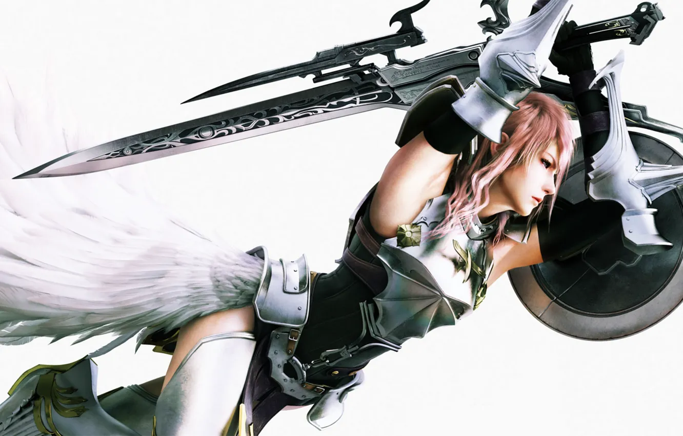 Photo wallpaper sword, armor, shield, Final Fantasy, Final Fantasy XIII-2