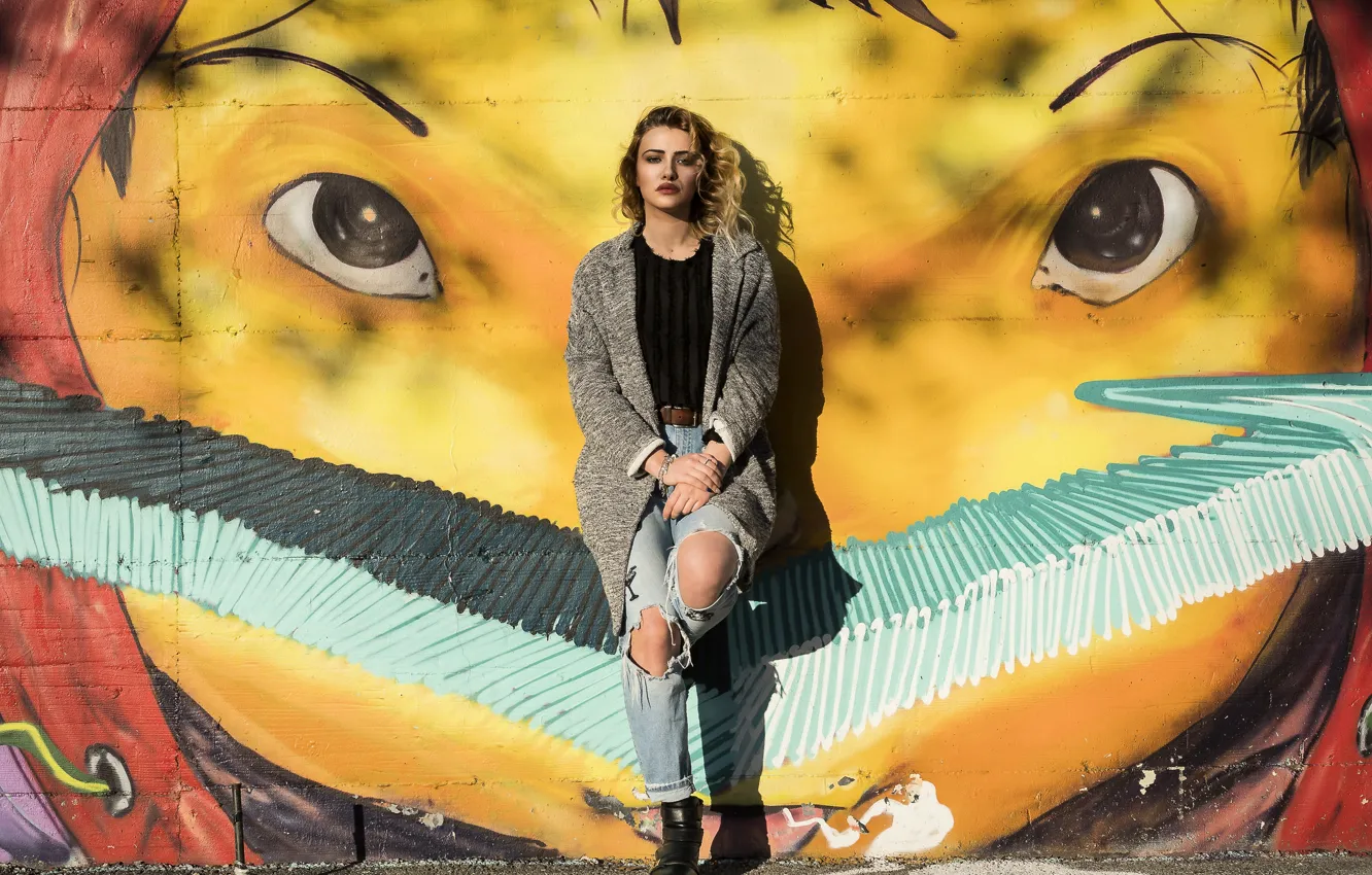 Photo wallpaper look, style, wall, model, Ilaria