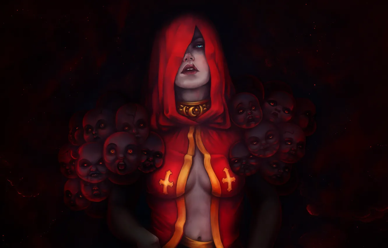 Photo wallpaper girl, face, death, woman, Ghost, horror, horror, fantasy