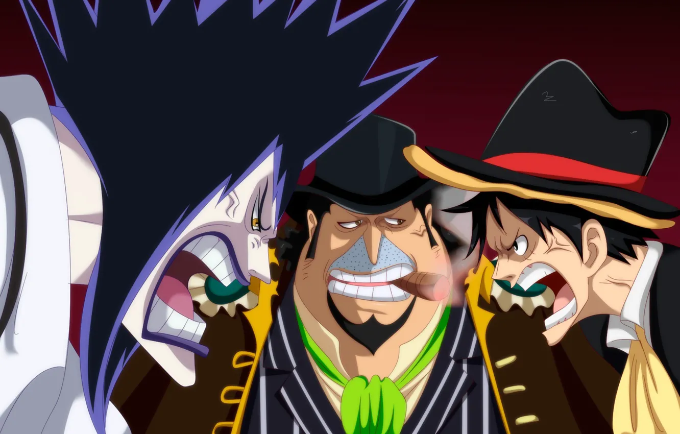 Photo wallpaper One Piece, pirate, hat, mafia, Caesar, Luffy, akuma from mi, Monkey D. Luffy