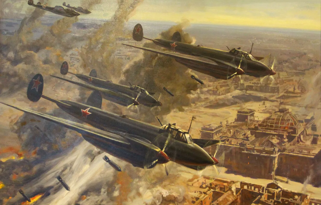 Photo wallpaper war, home, picture, the plane, WWII, The great Patriotic war, PE-2, The second World war