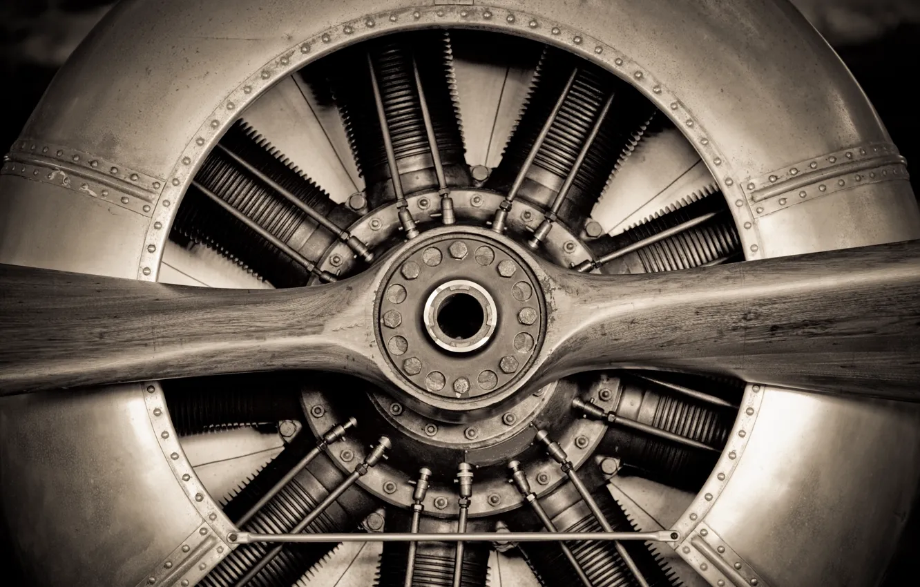 Photo wallpaper metal, engineering, propeller, aircraft engine