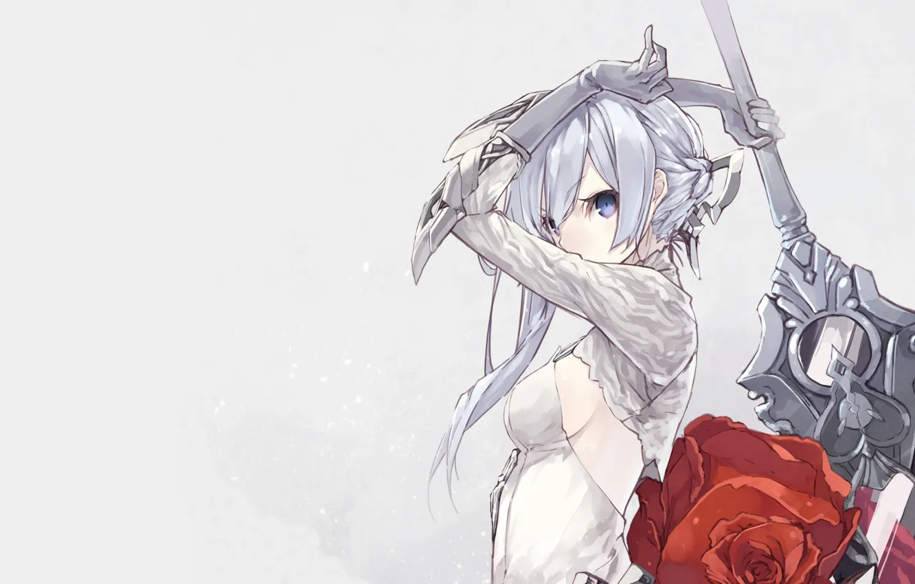 Photo wallpaper girl, roses, sword, Sinoalice