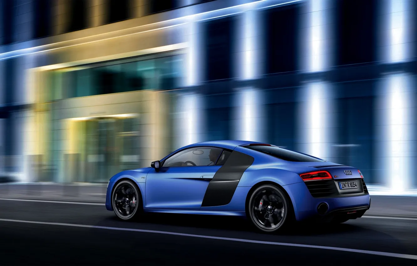 Photo wallpaper machine, blue, Audi, Audi, sports car, V10, Plusx