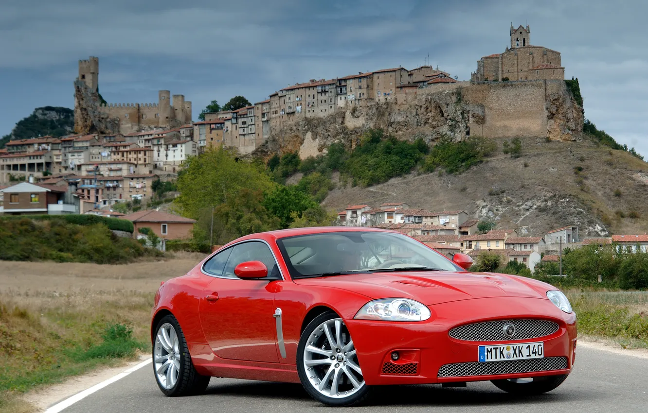 Photo wallpaper car, machine, mountains, the city, Wallpaper, Jaguar, village, Jaguar