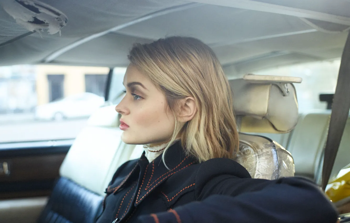 Photo wallpaper auto, face, model, actress, hairstyle, blonde, photographer, profile