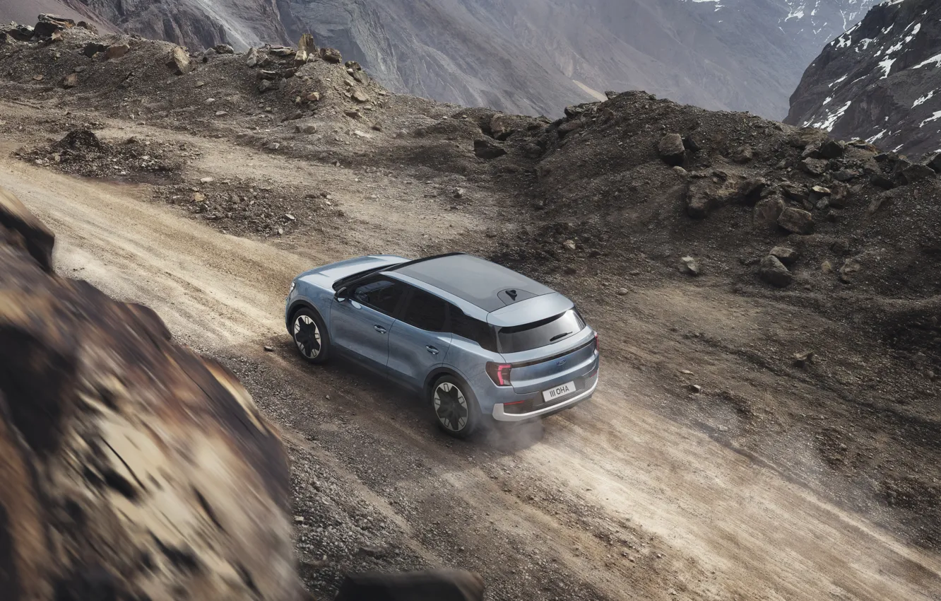 Photo wallpaper Ford, Road, Mountains, Ford Explorer, 2023, Fully electric, All-electric