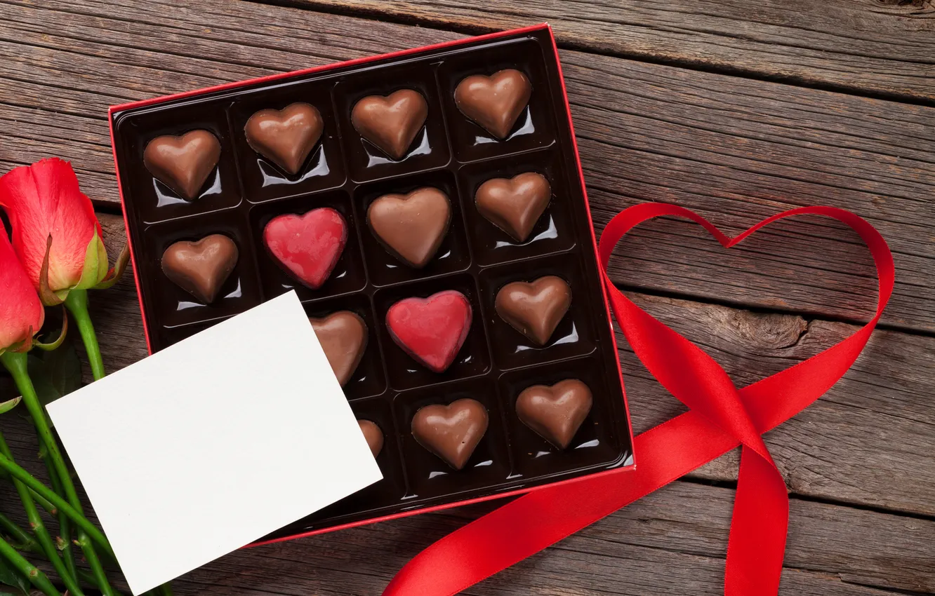 Photo wallpaper love, romance, heart, candy, red, love, Valentine's day, romantic