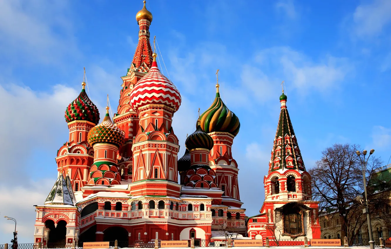 Photo wallpaper Moscow, St. Basil's Cathedral, architecture, Moscow, dome, red square, perfect, Red Square