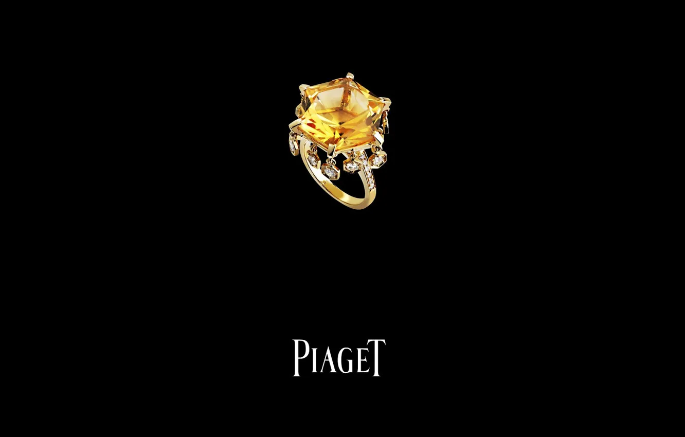 Photo wallpaper decoration, stones, gold, ring, Piaget, citrine