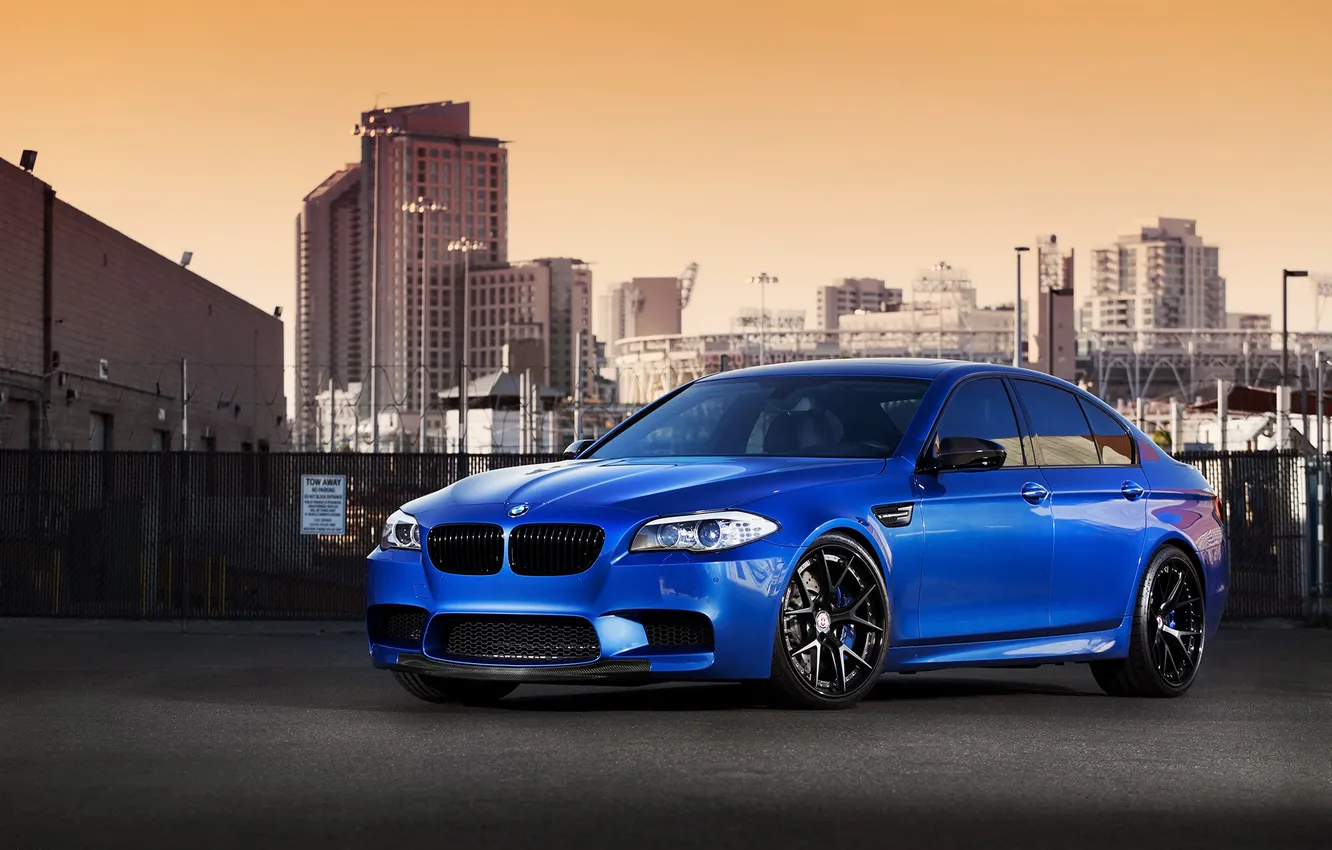 Photo wallpaper blue, BMW, BMW, before, blue, F10