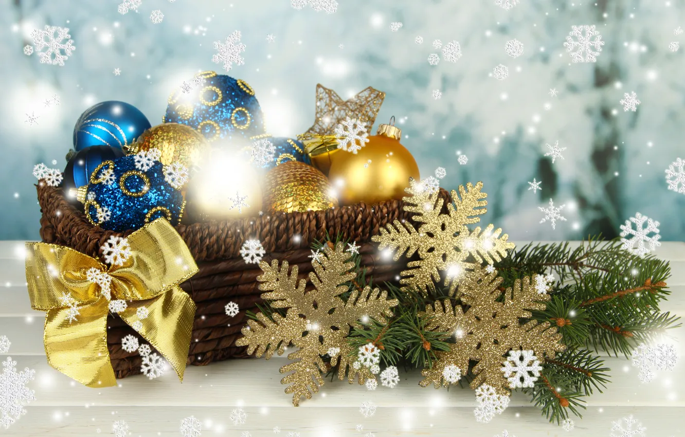 Photo wallpaper decoration, balls, new year, Christmas, Christmas, balls, decoration, Merry