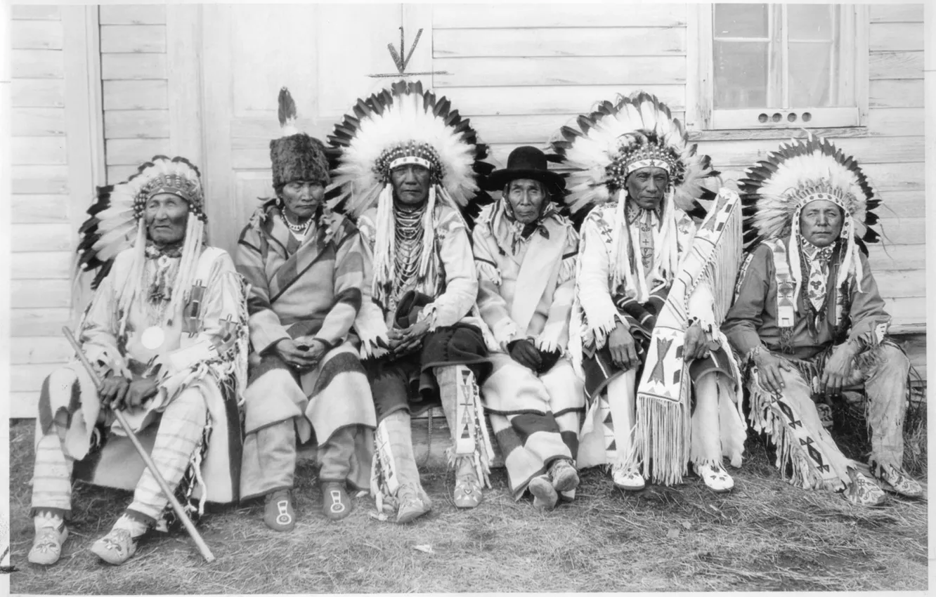 Photo wallpaper native, warriors, proud, first people, native american chiefs