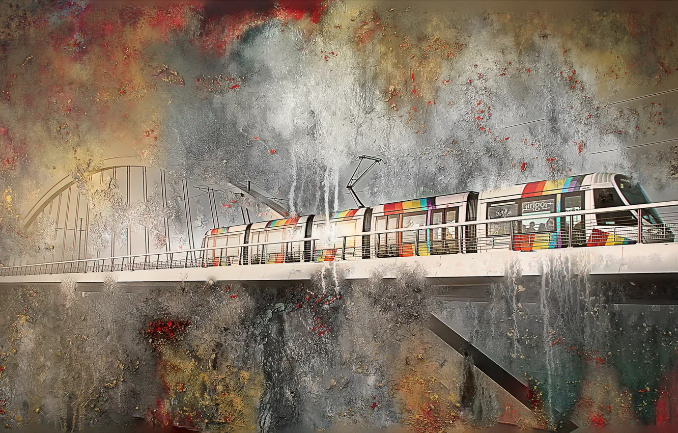 Photo wallpaper background, abstract, Apocalypse sur Angers