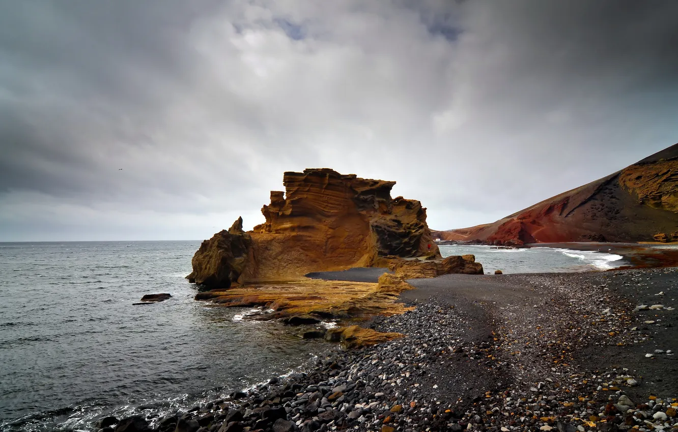 Photo wallpaper sea, landscape, rocks