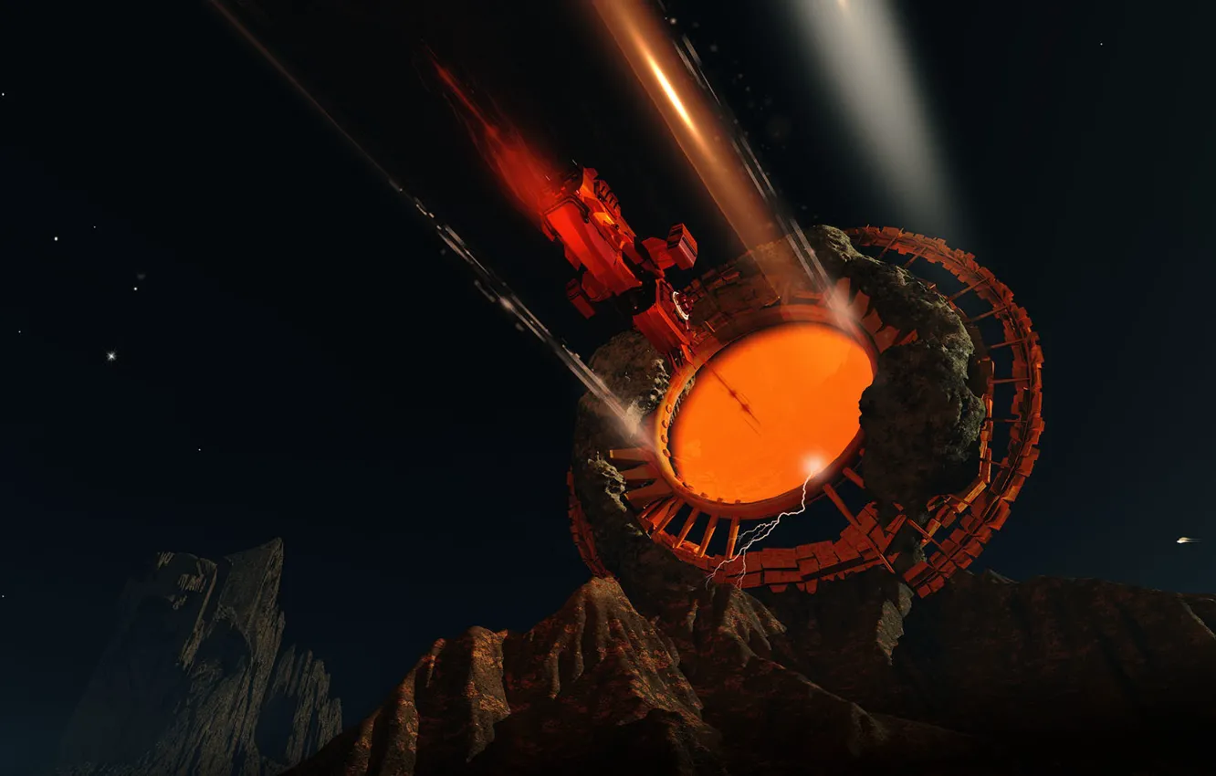 Photo wallpaper construction, object, departure, tijdboog, Gate Open at 2320301.857464