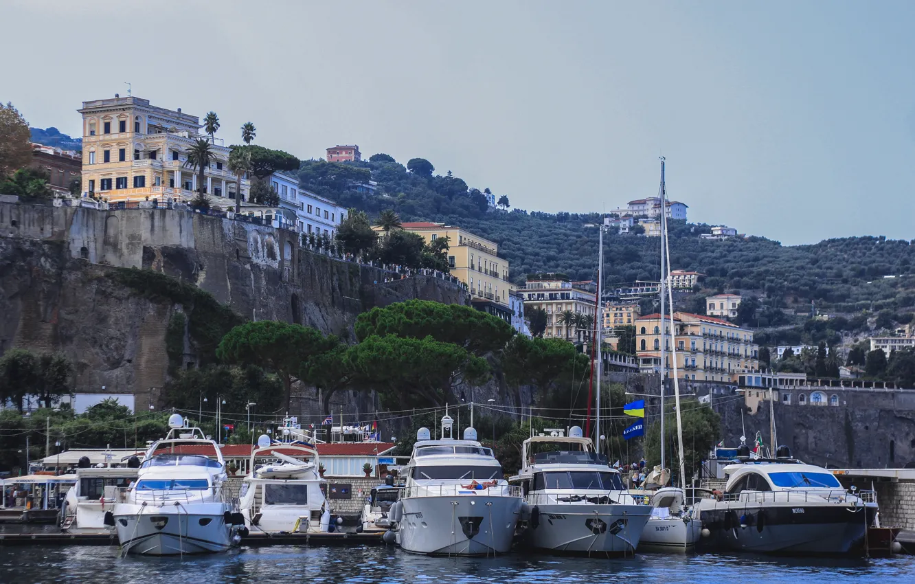 Photo wallpaper sea, ship, summer, port, Italy