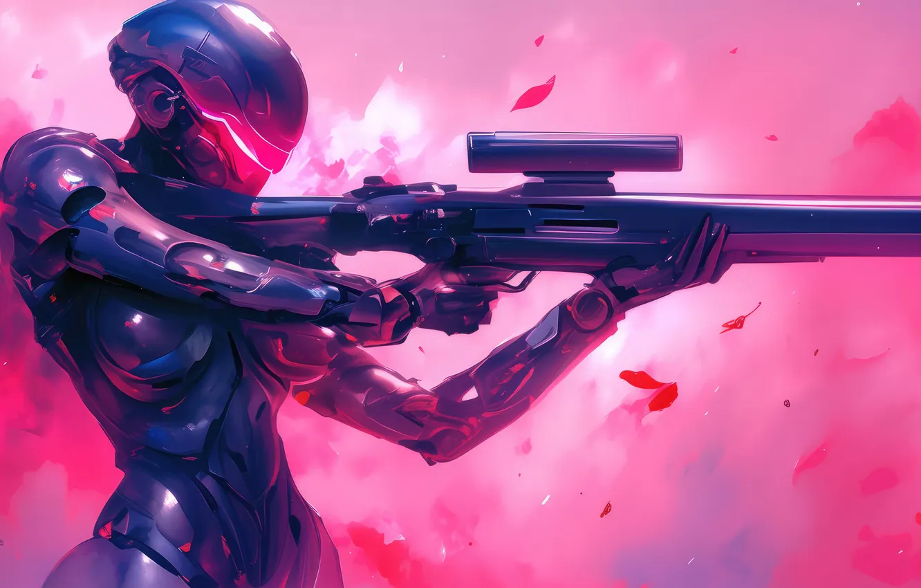 Photo wallpaper fantastic, Robotic, sharpshooter