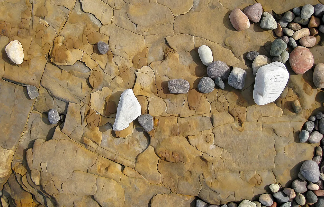 Photo wallpaper stones, rendering, rocks, figure, vector