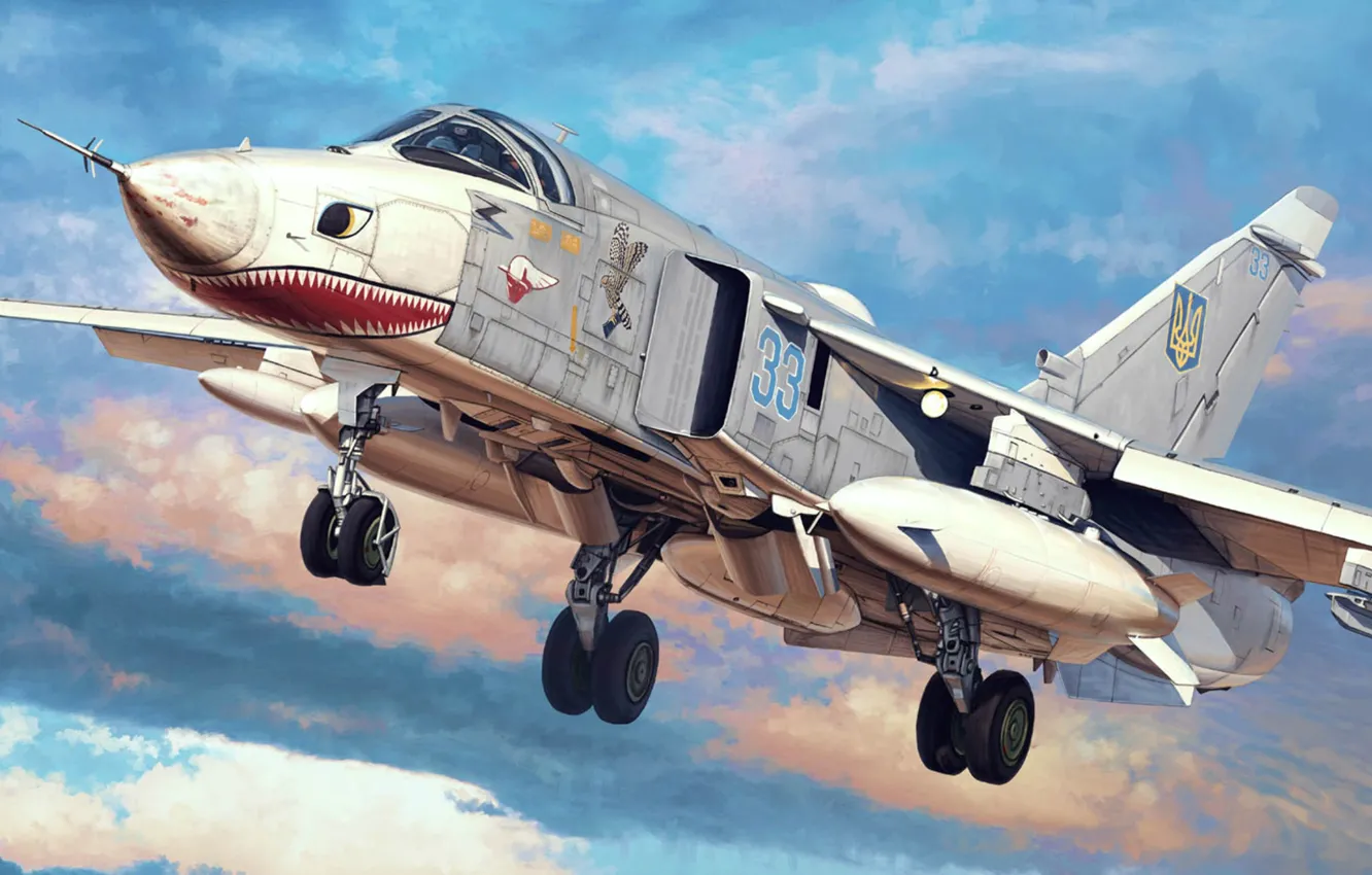 Photo wallpaper art, Su-24, Dry, bomber, Ukrainian air force