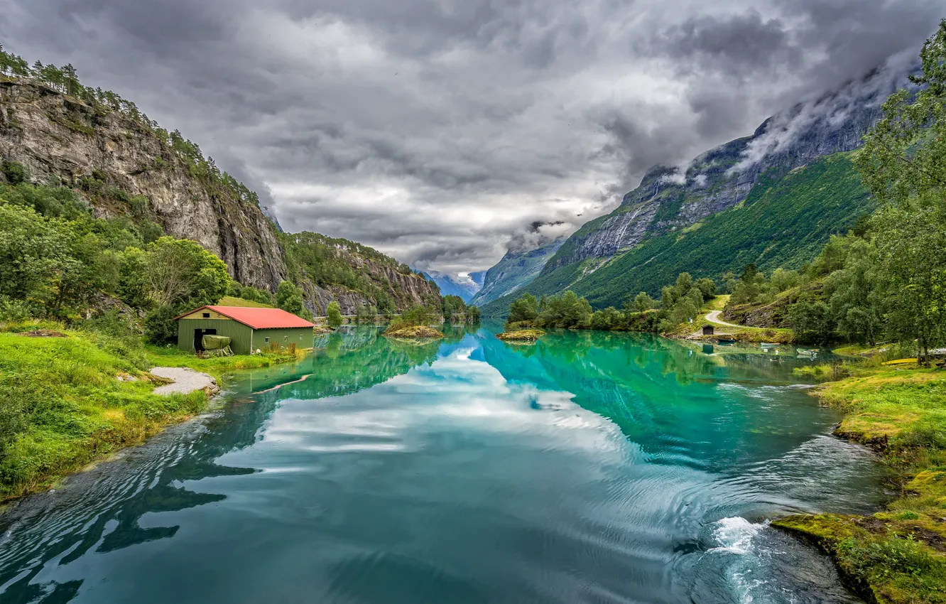 Photo wallpaper the sky, clouds, Norway, Norway, Sogn and Fjordane, Tyva
