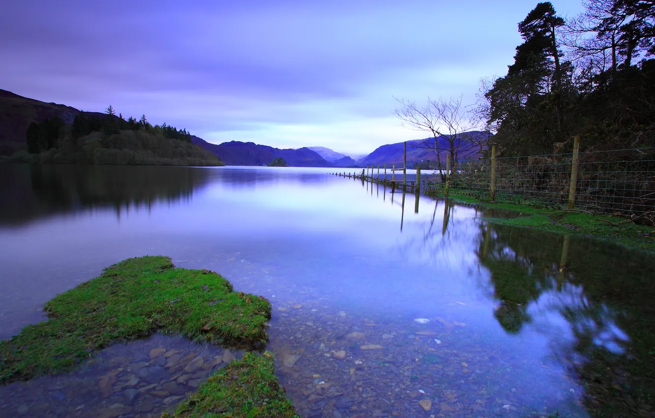 Photo wallpaper the sky, transparency, nature, lake, stones