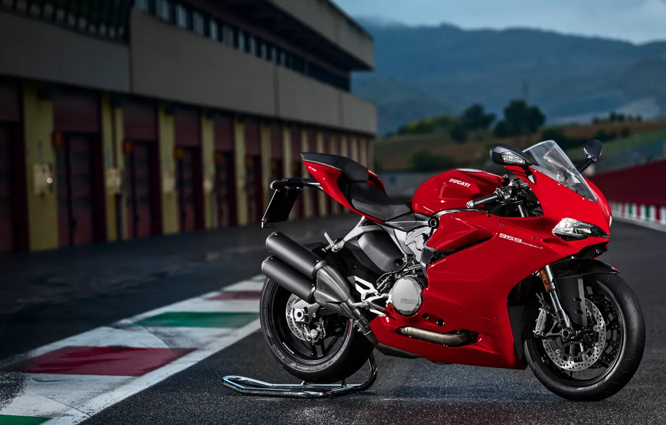 Photo wallpaper background, track, red, is, Ducati, moto, wheel, sportbike