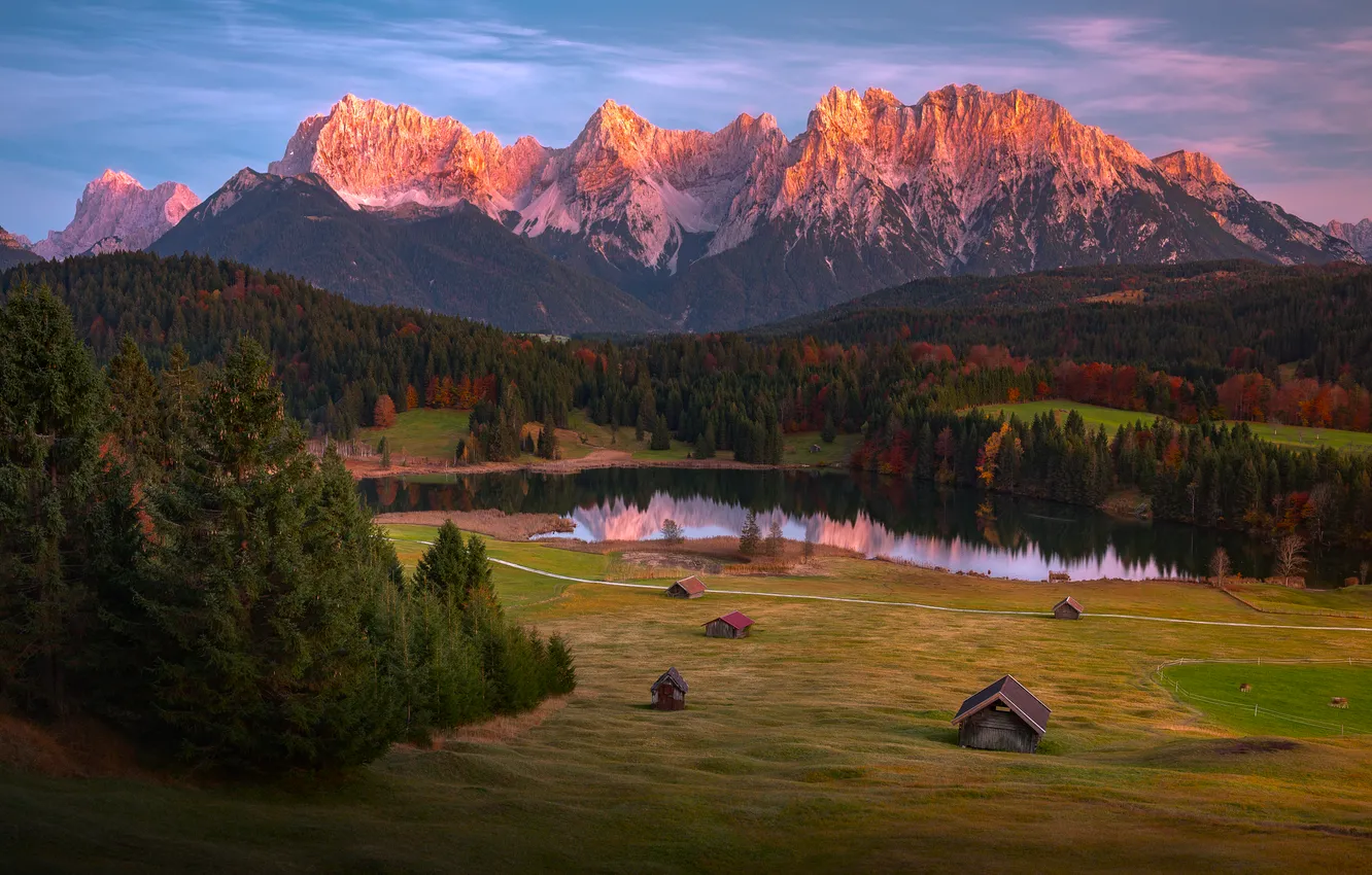Photo wallpaper house, grass, sky, trees, field, landscape, nature, Germany