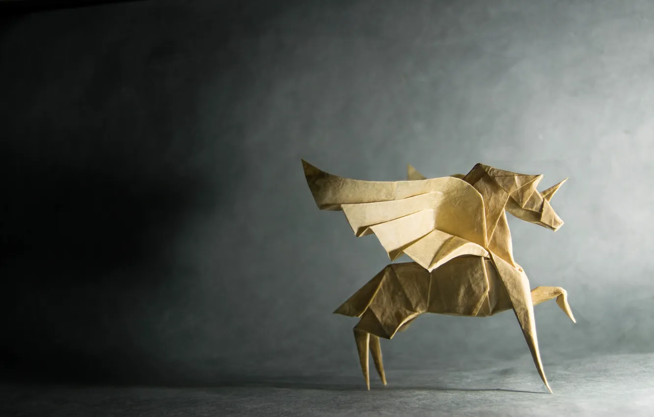 Photo wallpaper paper, horse, origami