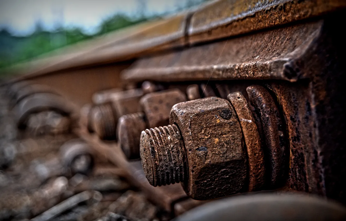 Photo wallpaper Machine, train, railway, rail, bolt