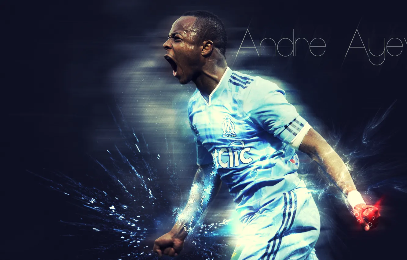 Photo wallpaper stars, player, Marseille, Olympic, Andre Ayew