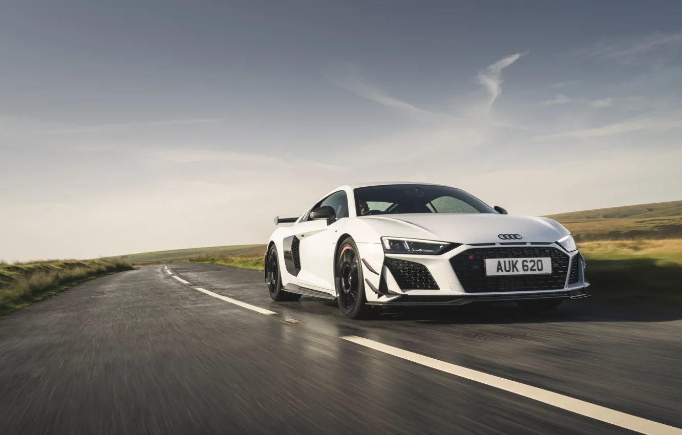 Photo wallpaper car, Audi, sky, speed, R8, Audi R8 Coupe V10 GT RWD