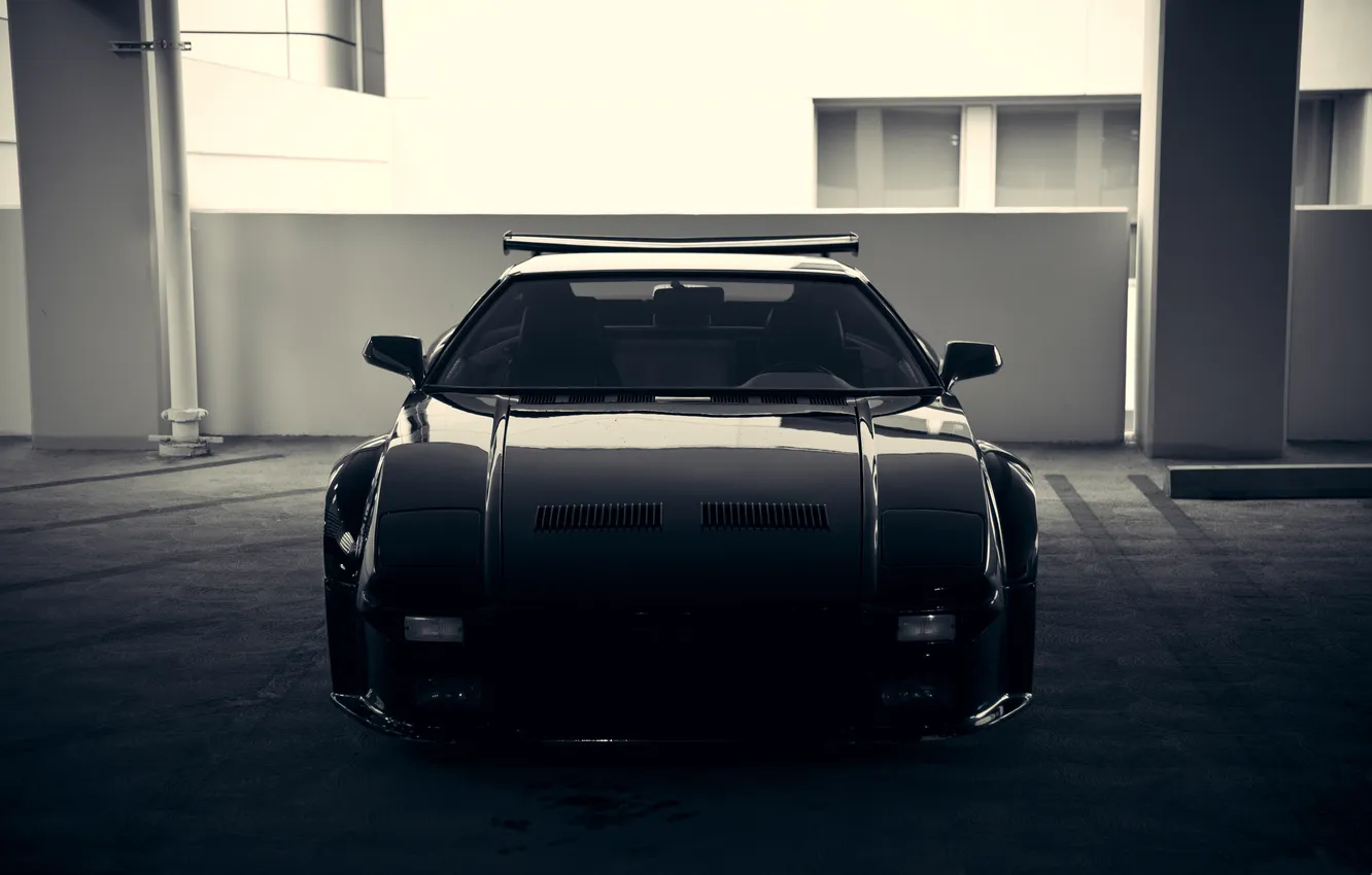 Photo wallpaper building, shadow, Panther, Parking, De Tomaso, Pantera, de Tomaso
