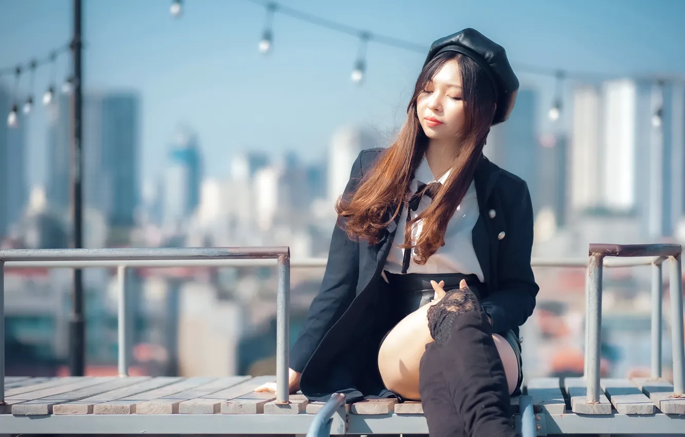 Photo wallpaper girl, Asian, cutie