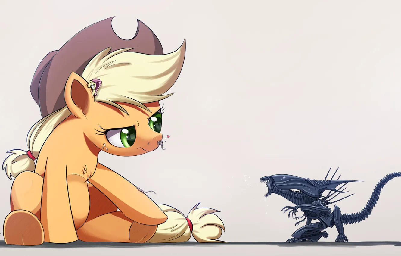 Photo wallpaper love, alien, pony