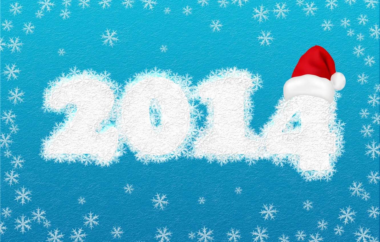 Photo wallpaper snowflakes, holiday, new year, blue background, 2014