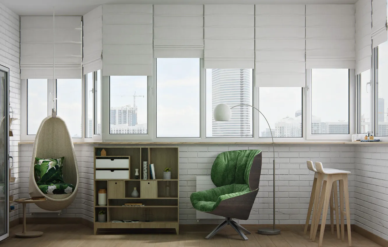 Photo wallpaper furniture, Windows, interior, the room, Private Flat