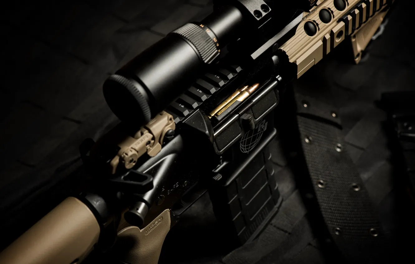 Photo wallpaper gun, bullets, AR15