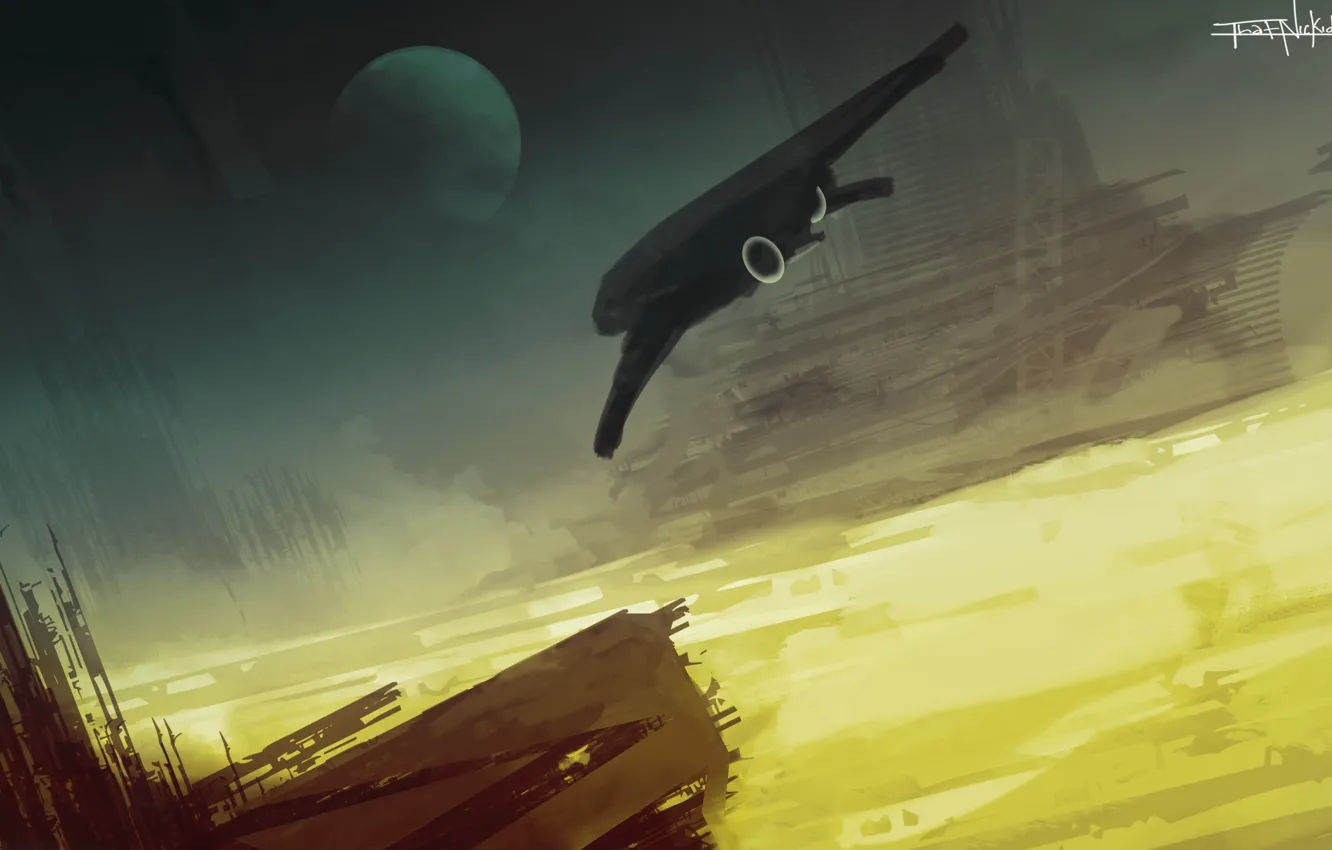 Photo wallpaper planet, art, the plane