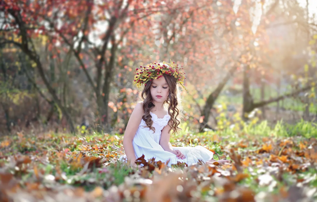 Photo wallpaper autumn, mood, girl