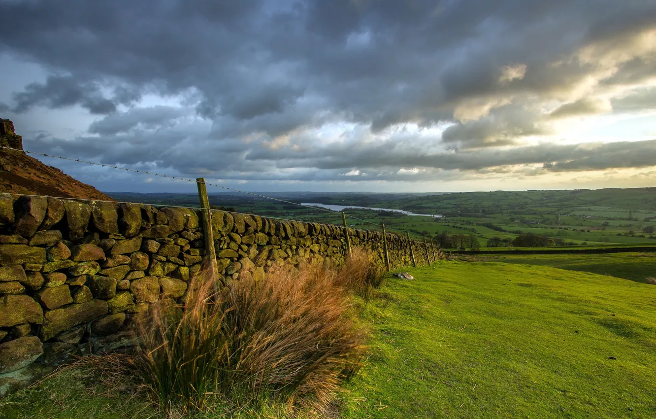 Photo wallpaper summer, landscape, the fence, valley