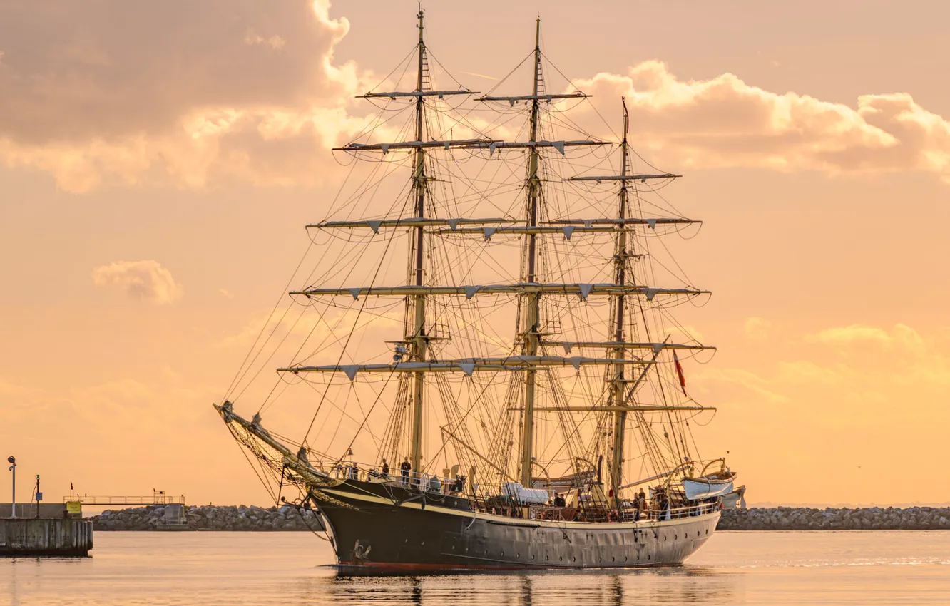 Photo wallpaper sailboat, Denmark, training, Georg Stage